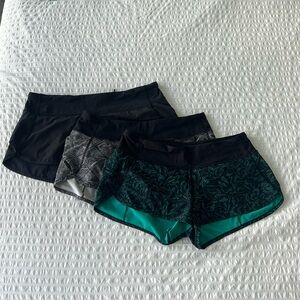 3-pk Lululemon Speed Up Short 2.5” low rise